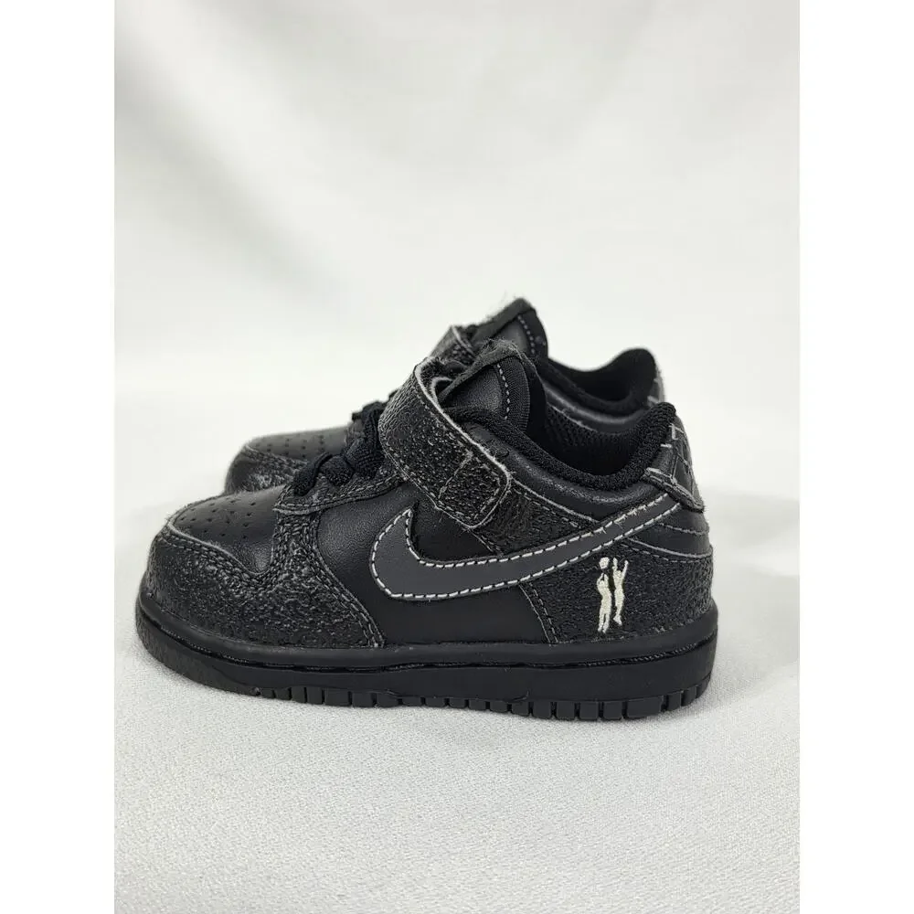Nike Little Dunk Low TD Black Anthracite Leather Toddler Shoes Size 5C